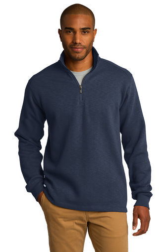 JH F295 Port Authority® Slub Fleece 1/4-Zip Pullover