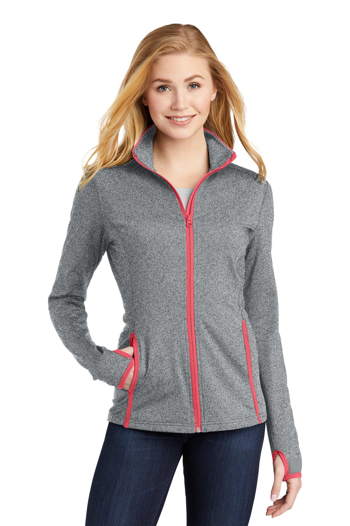 # LST 853 Sport-Tek® Ladies Sport-Wick® Stretch Contrast Full-Zip Jacket