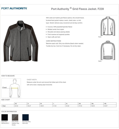 MIL F239 Port Authority® Men's Grid Fleece Jacket