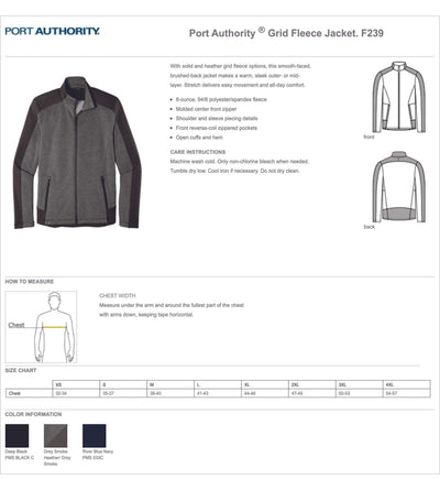 # F239 Port Authority® Men's Grid Fleece Jacket
