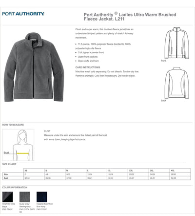 # L211 Port Authority® Ladies Ultra Warm Brushed Fleece Jacket