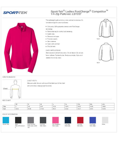 # LST357 Sport-Tek® Ladies PosiCharge® Competitor™ 1/4-Zip Pullover