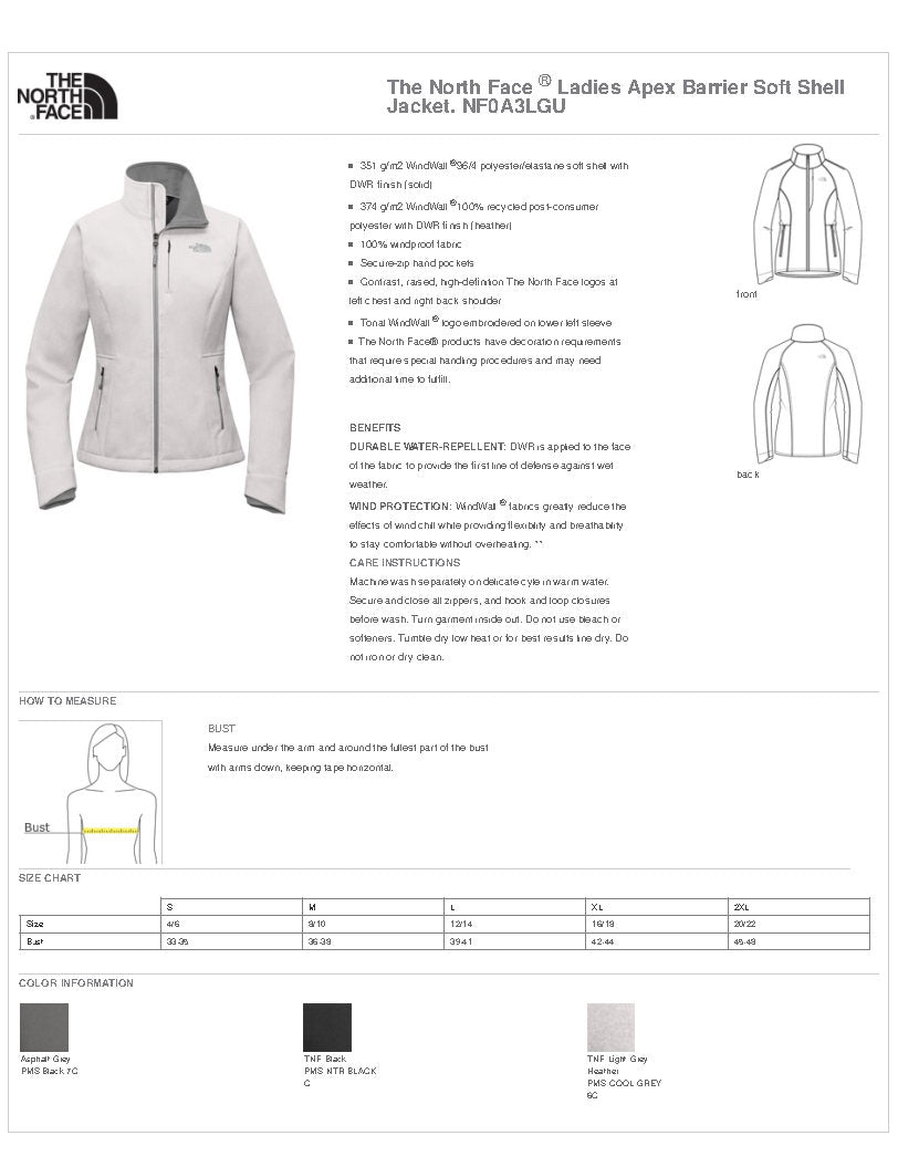 Springfield NF0A3LGU The North Face® Ladies Apex Barrier Soft Shell Ja ...