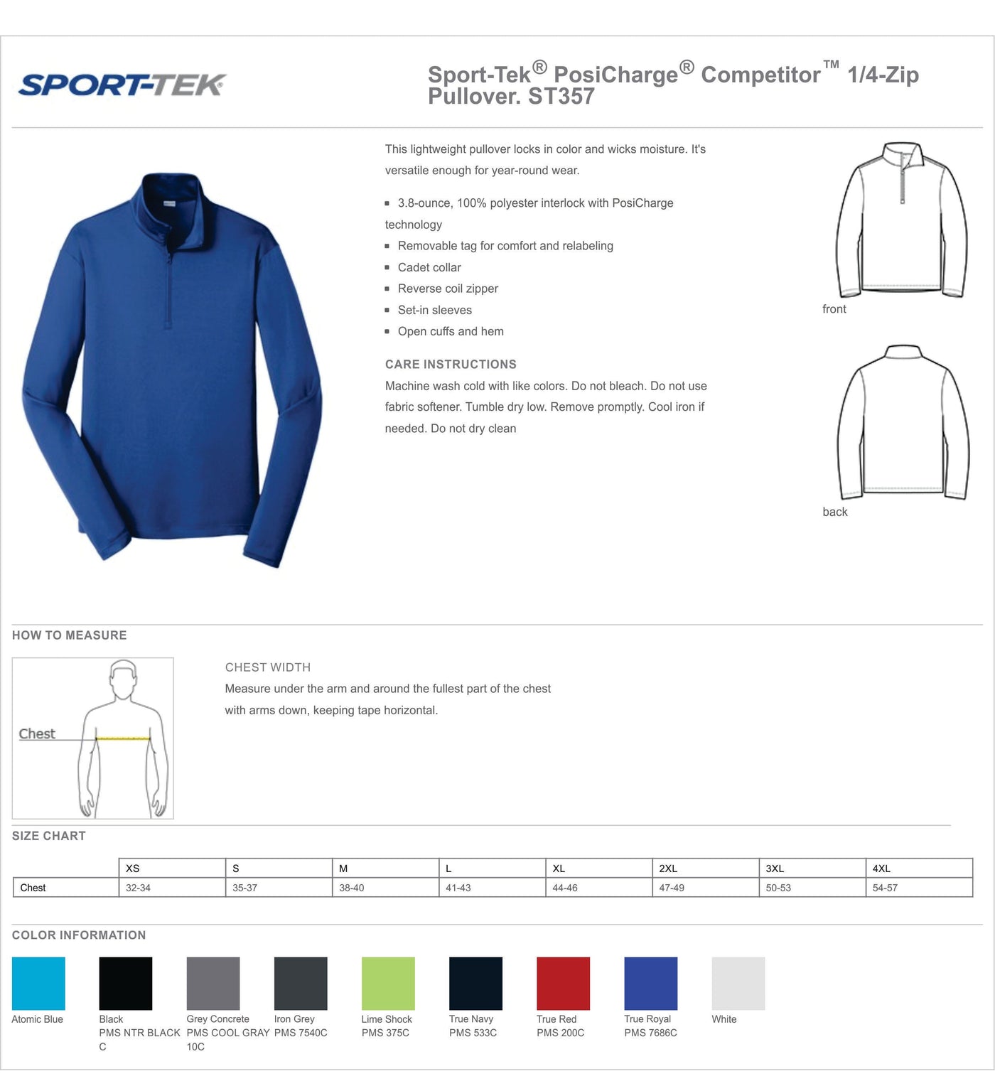 Springfield ST357 Sport-Tek® PosiCharge® Competitor™ 1/4-Zip Pullover