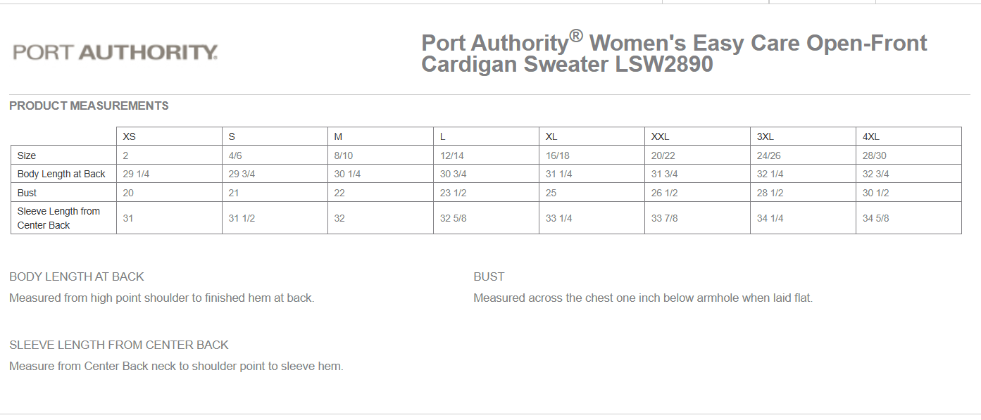Springfield LSW2890  Port Authority® Women’s Easy Care Open-Front Cardigan Sweater
