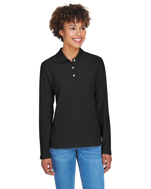 JHU LifeLine D110W Devon & Jones Women's Pima Piqué Long-Sleeve Polo