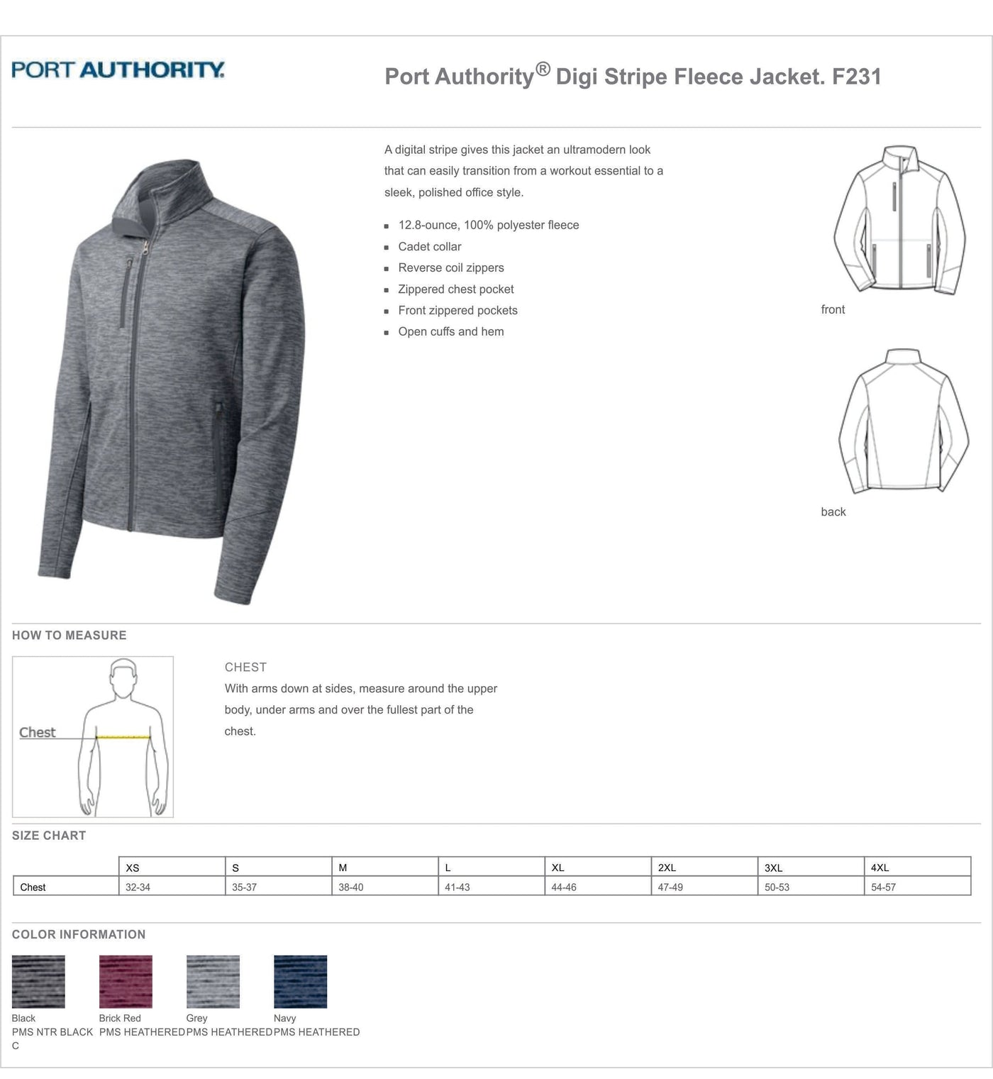 Legacy F231 Port Authority® Digi Stripe Fleece Jacket