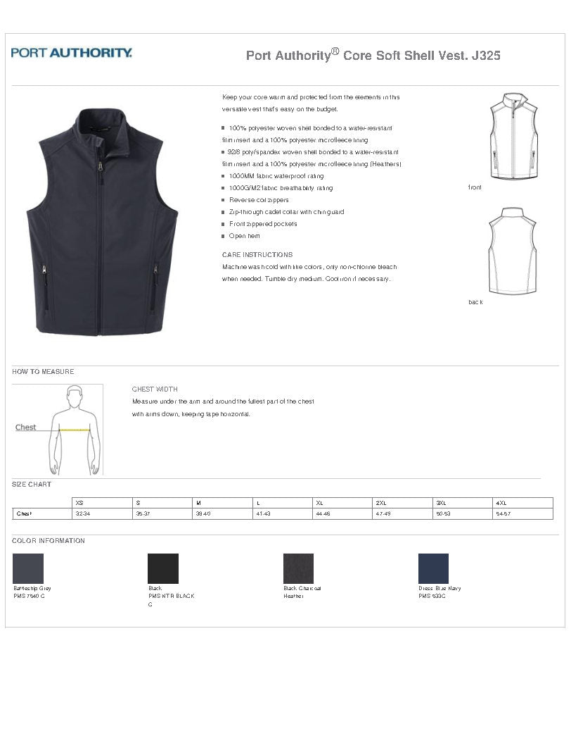 #J325 Port Authority® Core Soft Shell Vest