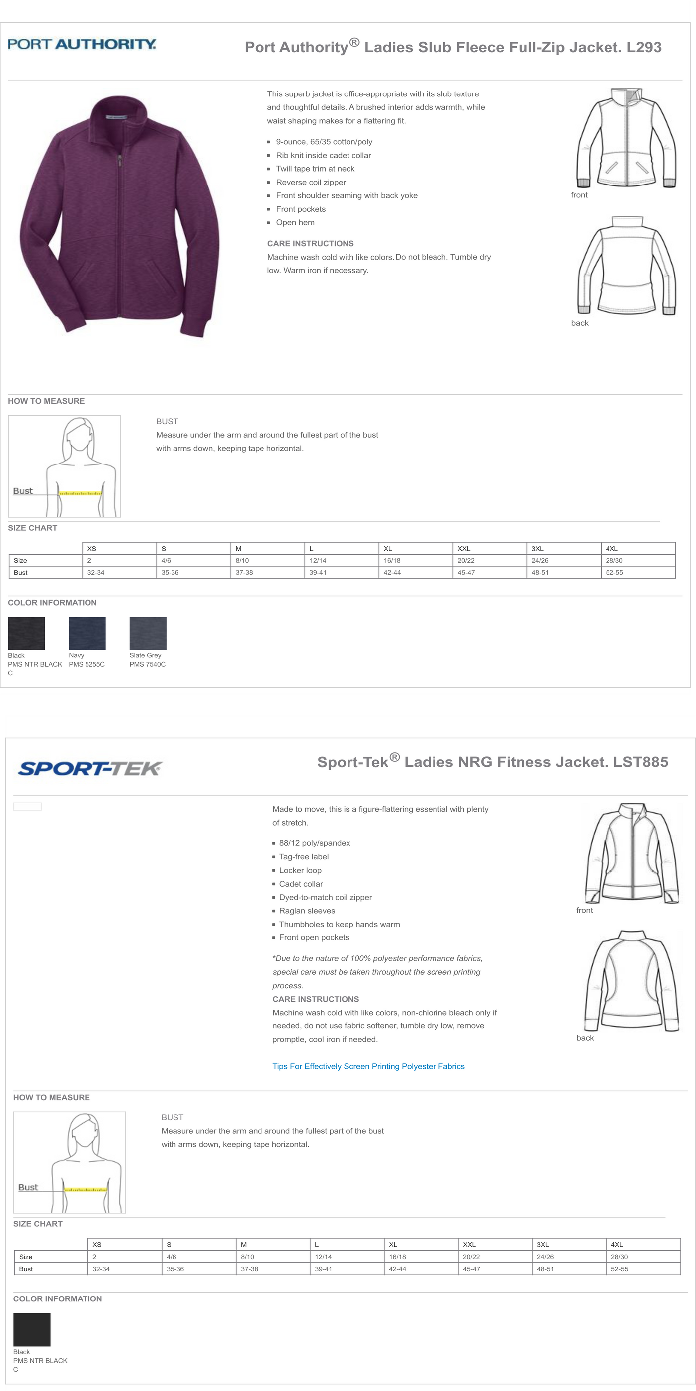 Size Charts