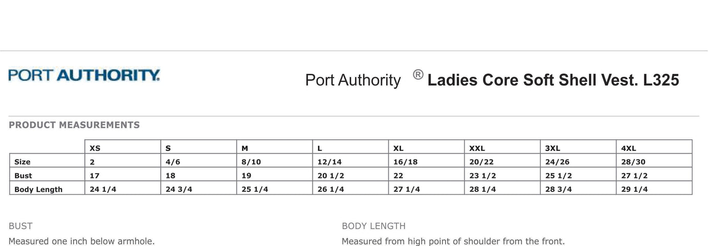 JH L325 Port Authority® Ladies Core Soft Shell Vest