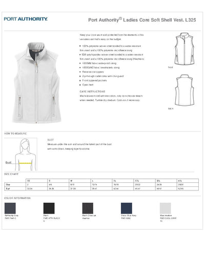 #L325 Port Authority® Ladies Core Soft Shell Vest