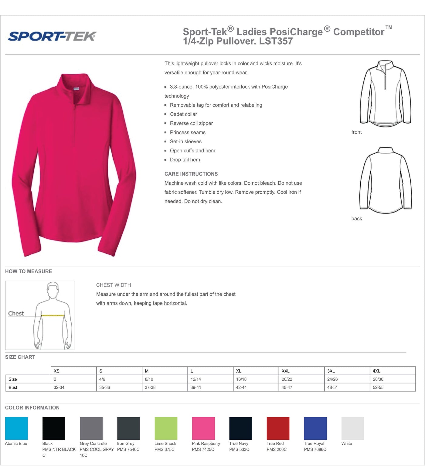 B2B1 LST357 Sport-Tek® Ladies PosiCharge® Competitor™ 1/4-Zip Pullover