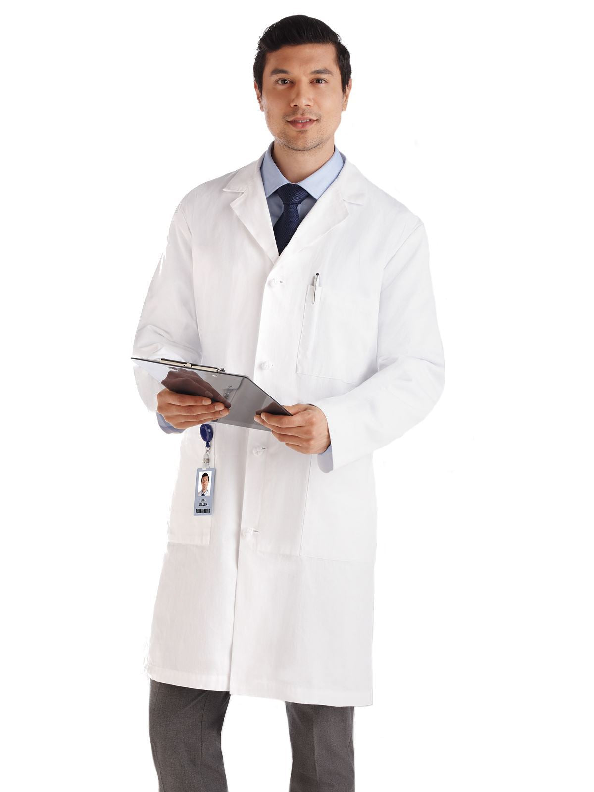 Meta 40 inch Knotted Button Lab Coat 762M