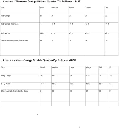 Size Charts